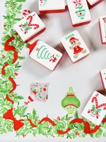 Tapis de Noël en tissu, couleurs au choix, tapis de poker domestique, tapis de jeu de société, imperméable, antidérapant, tapis de table de Mahjong américain, Oh My Mahjong