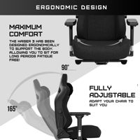 Chaise de jeu Kaiser 3 à dossier haut en cuir de qualité supérieure, moule à mousse embrassant, coussin élargi, chaise d'ordinateur de bureau avec système lombaire