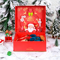 Boîte cadeau de Noël 3D personnalisée, boîte en papier à rabat magnétique de luxe avec illustrations festives pour l'emballage de cadeaux de vacances