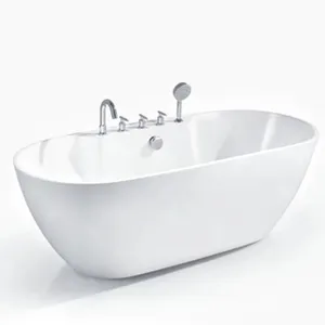 大人のための白い浴槽を浸漬するアクリルポータブルバスルーム自立型バスタブ