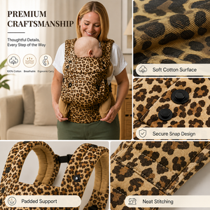 Porte-bébé ergonomique à double épaule, modèle tendance 2027, pour bébé, motif léopard - Product Image 3