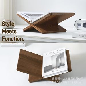Wooden Desktop Book Rack Solid Wood Simple Reading <b>Stand</b> For Books Stationery Home Office Use - Product Image 2