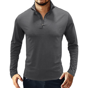 <span class=keywords><strong>Polo</strong></span> da uomo Casual con scollo a V e scollo a V a maniche lunghe in misto cotone <span class=keywords><strong>Slim</strong></span> aderente con colletto rovesciato - Product Image 4