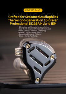 หูฟัง <span class=keywords><strong>KZ</strong></span> <span class=keywords><strong>ZS10</strong></span> PRO 2 HIFI เบสไฮบริด แบบใส่ในหู สำหรับเล่นกีฬา เล่นเกมส์ แบบมีสาย - Product Image 5