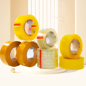 Cinta adhesiva BOPP amarilla de alta resistencia Cinta de embalaje de cartón de sello acrílico de un solo lado multifuncional para enmascarar - Product Image 1