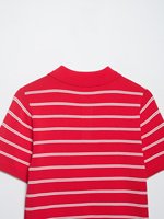 TAOP&ZA 2026 – Nouveau pull tricoté rayé à col et manches courtes pour femme, style preppy rétro, 5755053