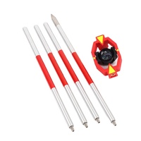 Ensemble de mini-prismes équivalents SP063 GMP111, prisme coulissant pour station totale avec 4 poteaux pour travaux topographiques