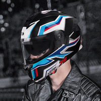 Nouveau casque intégral de moto certifié 3C/DOT en ABS, design graphique flamme, utilisation toutes saisons, garantie 1 an, fabriqué en usine