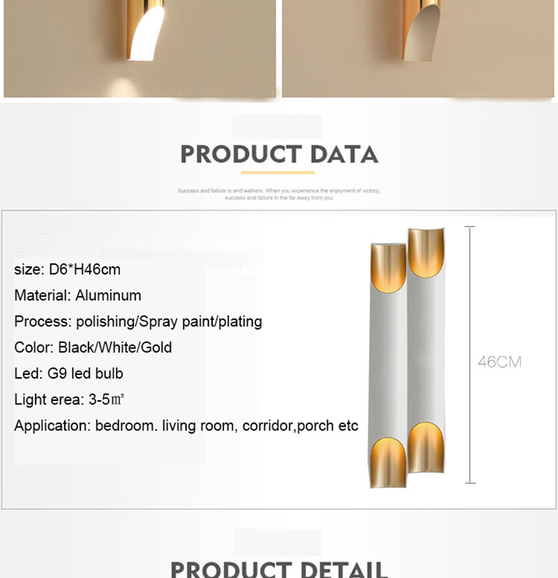 Nordic Wall Mounted Light Home Corridor Indoor up down Lighting Wall Sconce Fixture Modern led Gold Wall Lamps