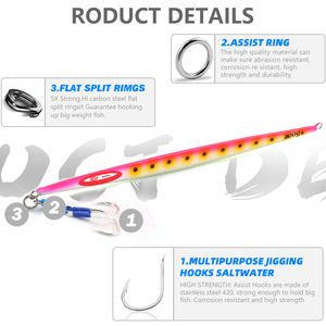 MOOKZZ 160g 180g 200g 250g 300g330g โลหะความเร็ว Jig Jigging ล่อ Isca ประดิษฐ์ทะเลตกปลา Jigs ปลาทูน่าคิงฟิช <span class=keywords><strong>Amberjack</strong></span> - Product Image 5