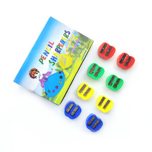 Taille-crayons mécanique double trou en plastique et métal, forme pomme, écologique, multicolores, 24 pièces/boîte, vente en gros, pas cher et mignon - Product Image 4