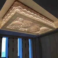 Personnalisez le lustre moderne en forme de fleur de plafond de lobby extra large en cristal pour la salle de banquet