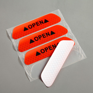 Autocollants de porte de voiture universels, marque d'avertissement de sécurité, ruban hautement réfléchissant, autocollant pour <span class=keywords><strong>casque</strong></span> de <span class=keywords><strong>moto</strong></span> et de vélo, 4 pièces/ensemble - Product Image 4