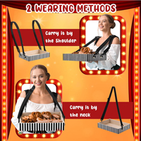 Plateaux à collations en bois avec sangle, plateau de fête pour porte-boissons pop-corn Movie Night, plateau Usherette, plateau pour collations Movie Night