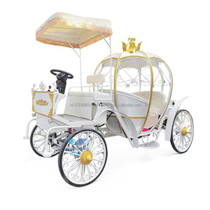 2024 chariots de cheval européens en acier personnalisables chariot de princesse de mariage électrique avec 4 roues chariot touristique touristique OEM - Product Image 1
