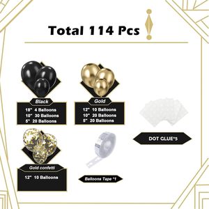 124Pcs Black Gold Latex <b>Balloon</b> Arch Kit Digital Printing for Halloween Birthday Party New Year Baby Shower Anniversary - Product Image 2