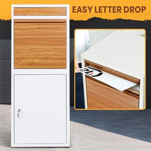 Grande boîte postale et de <span class=keywords><strong>colis</strong></span> extérieure murale en métal à motif de bois pour livraison de <span class=keywords><strong>colis</strong></span> à <span class=keywords><strong>domicile</strong></span> boîtes de ramassage - Product Image 5