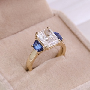 Anillo de Joyería Fina Personalizado, Anillo de Oro Sólido de 10K con Diamante Cultivado en Laboratorio de 4CT, Corte Radiante, Certificado IGI, Anillo de Compromiso - Product Image 4