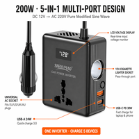 Özel Üretici Tip-C Hızlı Şarj Cihazı 200W Çakmak Fişi İnvertörler ve Dönüştürücüler için DC'den AC'ye Araç Güç İnvertörü