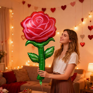 Bán Buôn Lãng Mạn Hoa Biểu Ngữ 18Inch Tây Ban Nha Hollow Tình Yêu Mylar Nhôm Trái Tim Helium Trang Trí Đảng Valentine Lá Bóng - Product Image 2