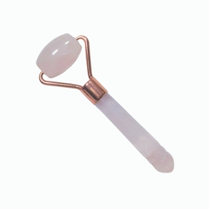 Pierre de massage 100 % naturelle pour le lifting du visage, petit rouleau en quartz rose et jade - Product Image 2