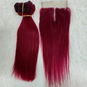 2023 Letsfly New Arrivals Hot Selling Bone Straight Colored Cheap Hair Sets Brazilian Human Hair Bundles With T Part Closure