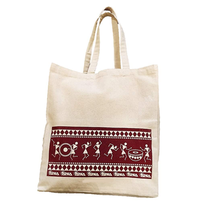 Bolsas de Compras Reutilizables de Lona de Algodón Orgánico con Impresión de Logotipo Personalizado y Asas Cosidas a Mano - Product Image 1