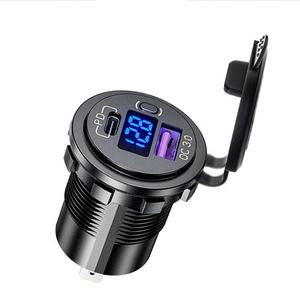 ON/<span class=keywords><strong>Off</strong></span> charge rapide de voiture chargeur de téléphone portable de voiture PD + QC3.0 12V/24V double chargeur USB prise de chargeur de voiture - Product Image 4