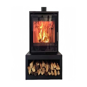 Foyer extérieur pour les amateurs <span class=keywords><strong>de</strong></span> confort et d'ambiance, avec vue panoramique en verre, rangement intégré pour <span class=keywords><strong>bois</strong></span> <span class=keywords><strong>de</strong></span> <span class=keywords><strong>chauffage</strong></span>, structure élégante, foyer chauffant - Product Image 1