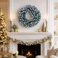 Couronne de Noël en PVC vert pas chère, diamètre 30/40/45/50/60 cm, pour centres commerciaux, hôtels et vitrines - Vente en gros