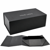Scatola Regalo Ecologica Personalizzata con Chiusura Magnetica, Fodera in Spugna, Nero Opaco con Stampa in Lamina d'Oro, Goffratura di Lusso per Cosmetici