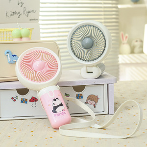 Portable Handheld Fan With Strap Foldable Rechargeable <b>Battery</b> <b>Operated</b> For Outdoor Travel Cooling Panda Design - Product Image 2