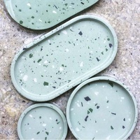 BOTON STONE Pierre Artificielle Multicolore Bijoux Ovale Service Assiette Plateau Terrazzo