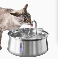 Fontaine à eau portable pour animaux de compagnie de grande capacité 3,2 L en acier inoxydable 304, rechargeable sans fil, automatique, étanche IPX4