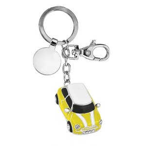 Portachiavi in Metallo Personalizzato con Logo a Tema Auto in Giallo/Nero Solo Portachiavi Senza Confezione - Product Image 1