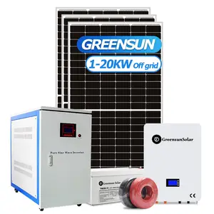 工厂价格5000瓦太阳能系统离网完整混合太阳能系统5kw太阳能套件价格用于家庭