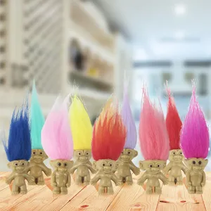 Mini figurines de poupées <span class=keywords><strong>troll</strong></span> vintage, jouets amusants pour enfants, 3 cm, couleur unie, figurines de famille, jouets poupées moches - Product Image 6