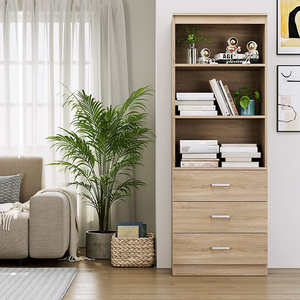 Japanese Style Wooden Office Bookshelf Office Bookcase <strong>Book</strong> Storage <strong>Shelf</strong> <strong>Cabinet</strong> with Drawer for Sale