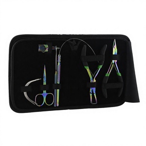 Herramientas de extensión de cabello al por mayor removedor de microperlas alicates de prensado corte de hilo Mini tijera tipo C aguja dedo con estuche - Product Image 1