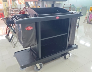 Chariot <span class=keywords><strong>de</strong></span> ménage mobile électrique, chariot <span class=keywords><strong>de</strong></span> nettoyage, chariot <span class=keywords><strong>de</strong></span> service sans portes pour le service en chambre d'hôtel - Product Image 1