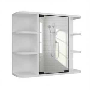 Espejo de Baño Roma con Seis Estantes Exteriores y Tres Interiores, Rectangular, Blanco, para Colgar en la Pared, Antivaho, Accesorio de Baño - Product Image 2