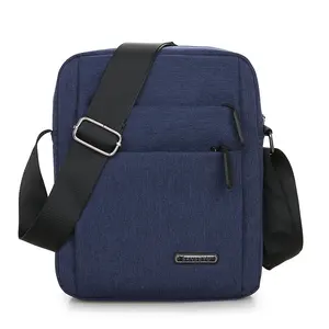 Мужская сумка-мессенджер, квадратная Дорожная сумка на ремне, с двумя карманами на молнии, маленький кошелек-слинг, деловая сумка для работы
