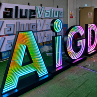 Panneau de miroir infini en verre de forme personnalisée 3D LED Panneau publicitaire Infinity Mirror LED Channel Lettre Signe
