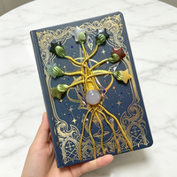 Journal Arbre de Vie en Cristal Naturel Fait Main, Carnet de Guérison des 7 Chakras, Grimoire Vintage de Sorcellerie pour Décoration Intérieure