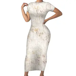 2022 대리석 클래식 화이트 시크 여자 빈티지 폴리네시아 부족 여성 Bodycon 드레스 디자이너 드레스 태양 드레스 여성 여름