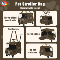 Poussette pour animaux de compagnie Prodigy Wholesale Luxury Eco-friendly Durable Adjustable Waterproof Breathable Portable Foldable 4-Wheel pour chiens et chats
