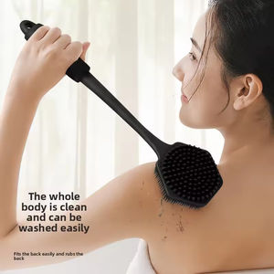 Brosse de massage corporelle double face à long manche en silicone épaissi pour exfoliation douce et massage du dos - Product Image 3