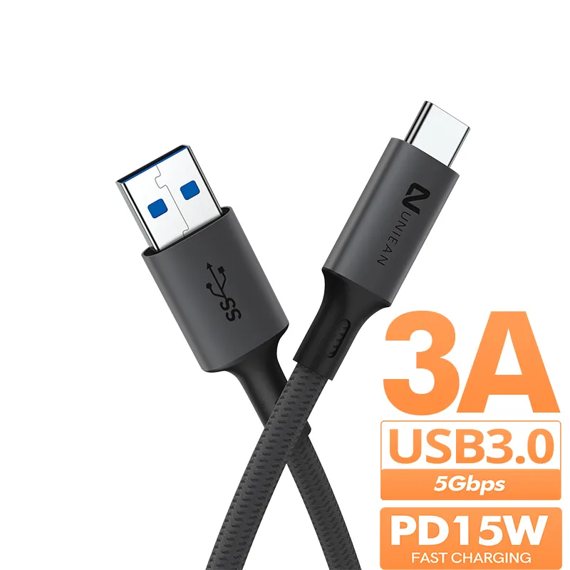 PD15W 3A USB3.0 USB a USB C kablosu 2m naylon örgülü hızlı şarj ve veri şarj için Android için kablo mobil cep telefonu