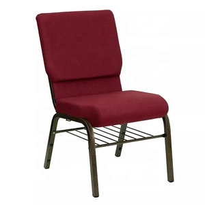 500 MOQ nuevo diseño barato Sillas Para La Iglesia Metal apilable entrelazado Silla de iglesia para salones de Iglesia mayoristas - Product Image 2