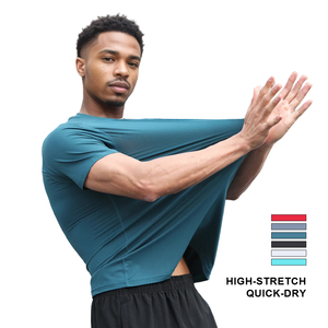 Camisetas Deportivas de Secado Rápido para Hombre, Ropa Deportiva Activa de Poliéster, Camisetas de Gimnasio al por Mayor, Camisetas de Elastano - Product Image 1